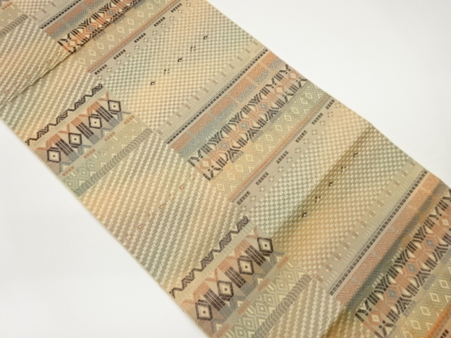 JAPANESE NAGOYA OBI / WOVEN STRIPE & ABSTRACT